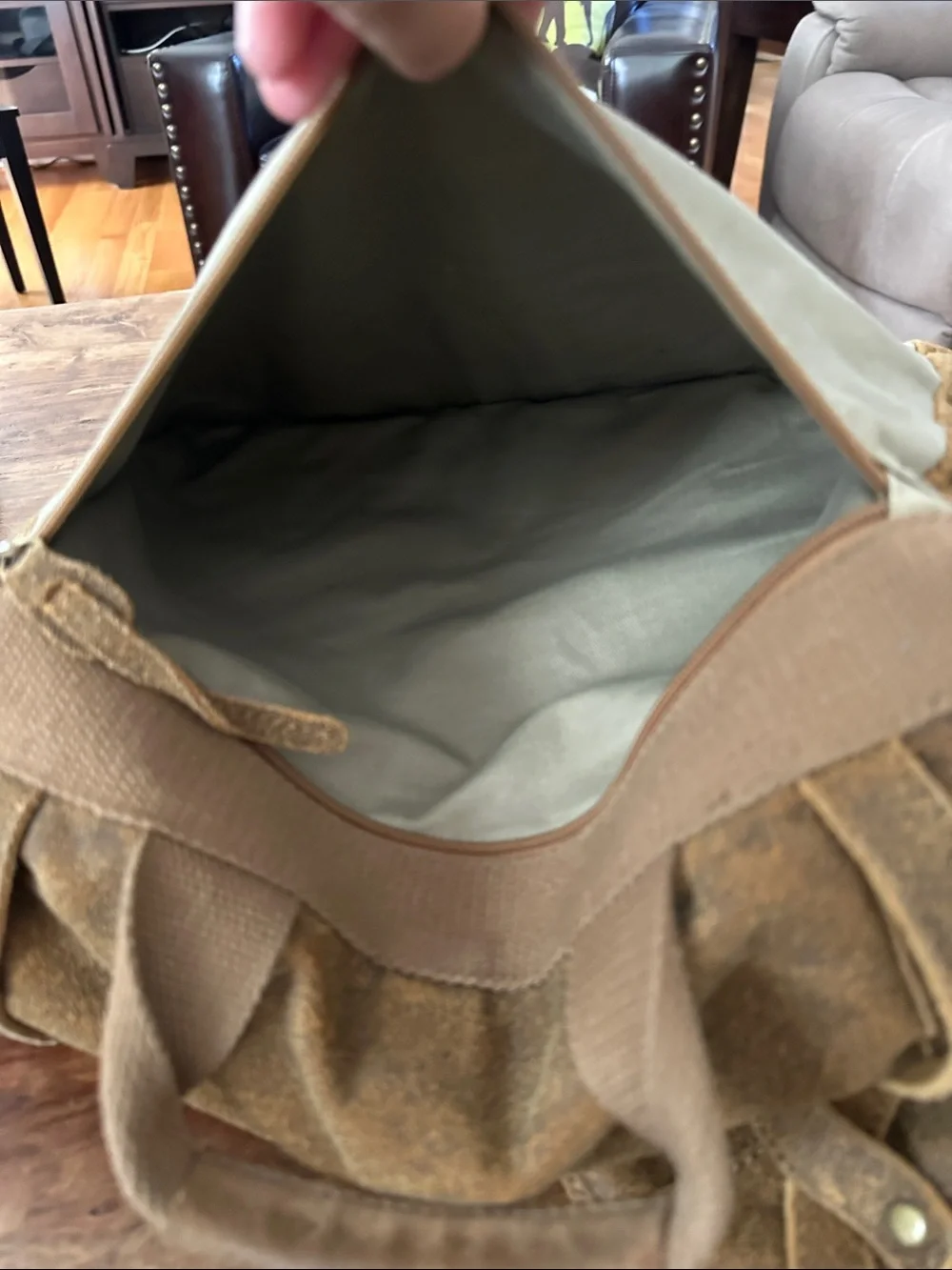 The Territory Ahead Brown Leather Canvas‎ Crossbody Messenger Computer Bag